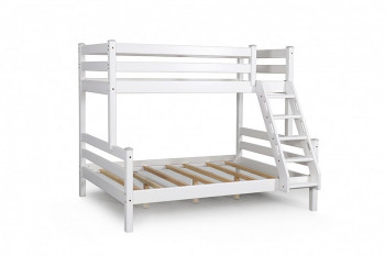 Адель кровать двухъярусная с наклонной лестницей Белый в Мотыгино - motygino.mebel54.com | фото