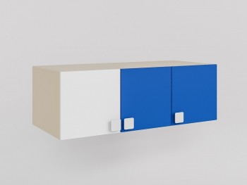 Антресоль на шкаф 3-х створчатый Скай (Синий/Белый/корпус Клен) в Мотыгино - motygino.mebel54.com | фото