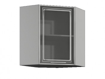 Бетон ШВУС 550*550 Шкаф верхний угловой с одной дверцей со стеклом в Мотыгино - motygino.mebel54.com | фото