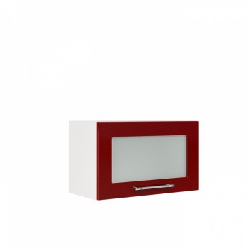 Бруклин ШВГС 600 Шкаф верхний горизонтальный со стеклом (Бетон белый/корпус Белый) в Мотыгино - motygino.mebel54.com | фото