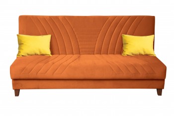 Диван-кровать "Бэлла" (велюр нео терра/подушки микровелюр желтый) в Мотыгино - motygino.mebel54.com | фото