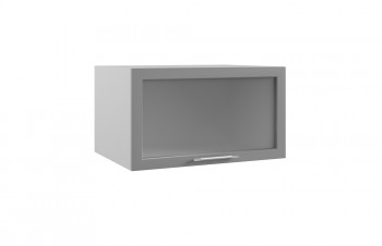 Гранд ГВПГС 800 Шкаф верхний горизонтальный глубокий со стеклом высокий (Белый/корпус Серый) в Мотыгино - motygino.mebel54.com | фото