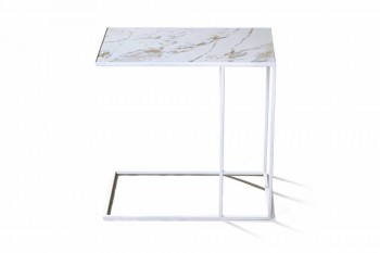 Журнальный столик Stone 01 (Круглый) Металл/Керамика 250 Белый в Мотыгино - motygino.mebel54.com | фото