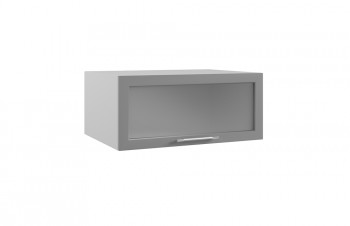 Капля ГПГС 800 Шкаф верхний горизонтальный глубокий со стеклом (Белый глянец/корпус Серый) в Мотыгино - motygino.mebel54.com | фото