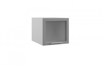 Капри ГВПГС 500 шкаф верхний горизонтальный глубокий со стеклом высокий (Липа пепел/корпус Серый) в Мотыгино - motygino.mebel54.com | фото