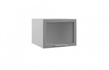Капри ГВПГС 600 шкаф верхний горизонтальный глубокий со стеклом высокий (Липа пепел/корпус Серый) в Мотыгино - motygino.mebel54.com | фото