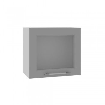 Капри ВПГС 500 шкаф верхний горизонтальный со стеклом высокий (Липа пепел/корпус Серый) в Мотыгино - motygino.mebel54.com | фото