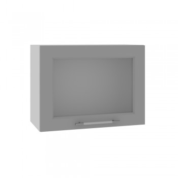 Капри ВПГС 600 шкаф верхний горизонтальный со стеклом высокий (Липа пепел/корпус Серый) в Мотыгино - motygino.mebel54.com | фото
