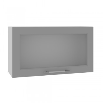 Капри ВПГС 800 шкаф верхний горизонтальный со стеклом высокий (Липа пепел/корпус Серый) в Мотыгино - motygino.mebel54.com | фото