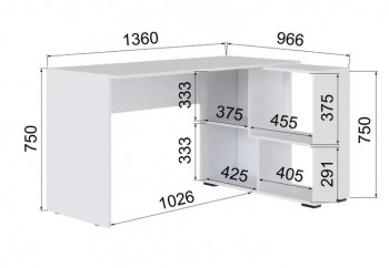 Компьютерный стол угловой СКМУ-4 белый в Мотыгино - motygino.mebel54.com | фото
