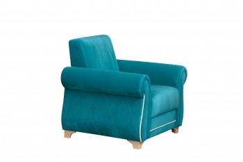 Кресло для отдыха "Порто" (велюр киви бирюза / микровельвет крем) в Мотыгино - motygino.mebel54.com | фото