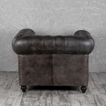 Кресло кожаное Лофт Честер (акация) в Мотыгино - motygino.mebel54.com | фото