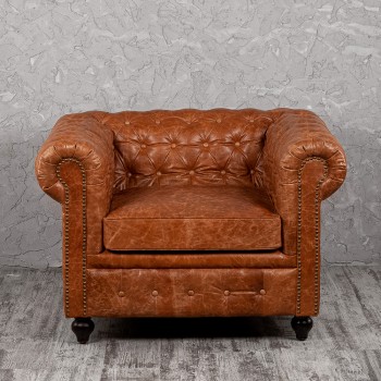 Кресло кожаное Лофт Честер (кожа буйвола) в Мотыгино - motygino.mebel54.com | фото