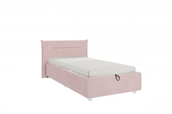 Кровать 0.9 Альба (Нежно-розовый велюр/под-мех) в Мотыгино - motygino.mebel54.com | фото