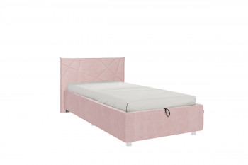Кровать 0.9 Бест (Нежно-розовый велюр/под-мех) в Мотыгино - motygino.mebel54.com | фото
