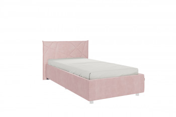 Кровать 0.9 Бест с основанием (Нежно-розовый велюр) в Мотыгино - motygino.mebel54.com | фото