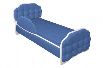 Кровать 160 Атлет 29 Синий (мягкий бортик) в Мотыгино - motygino.mebel54.com | фото
