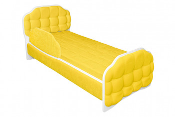 Кровать 160 Атлет 74 Жёлтый (мягкий бортик) в Мотыгино - motygino.mebel54.com | фото