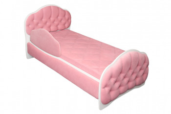 Кровать 160 Гармония 36 Светло-розовый (мягкий бортик) в Мотыгино - motygino.mebel54.com | фото