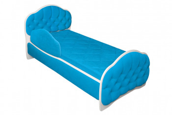 Кровать 160 Гармония 84 Ярко-голубой (мягкий бортик) в Мотыгино - motygino.mebel54.com | фото