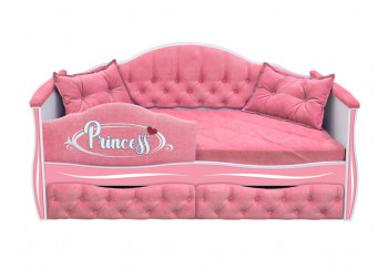 Кровать 160 серии Иллюзия 2 ящика 36 Розовый (мягкий бортик/подушки) в Мотыгино - motygino.mebel54.com | фото