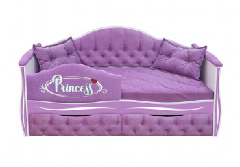 Кровать 160 серии Иллюзия 2 ящика 67 Светло-фиолетовый (подушки/мягкий бортик) в Мотыгино - motygino.mebel54.com | фото