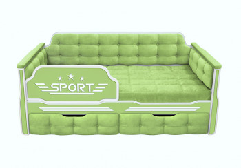 Кровать 160 серии Спорт 2 ящика 81 Фисташка (мягкие боковые накладки) в Мотыгино - motygino.mebel54.com | фото