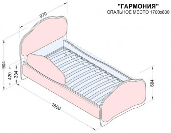 Кровать 170 Гармония 08 Шоколад (мягкий бортик) в Мотыгино - motygino.mebel54.com | фото