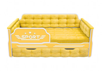 Кровать 170 серии Спорт 1 ящик 74 Жёлтый (мягкие боковые накладки) в Мотыгино - motygino.mebel54.com | фото
