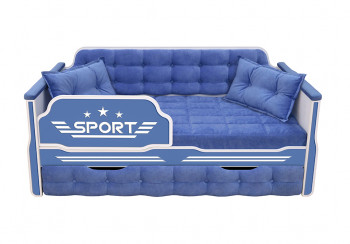 Кровать 170 серии Спорт 1 ящик 85 Синий (подушки) в Мотыгино - motygino.mebel54.com | фото