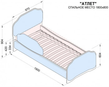 Кровать 180 Атлет 02 Бежевый (мягкий бортик) в Мотыгино - motygino.mebel54.com | фото
