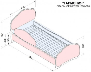 Кровать 180 Гармония 08 Шоколад (мягкий бортик) в Мотыгино - motygino.mebel54.com | фото