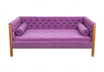Кровать 180 серии Леди  32 Фиолетовый (подушка валик) в Мотыгино - motygino.mebel54.com | фото