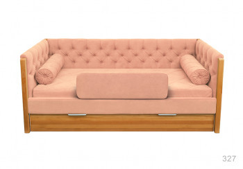 Кровать 180 серии Леди + ящик 15 Бледно-розовый (мягкий бортик/подушка валик) в Мотыгино - motygino.mebel54.com | фото