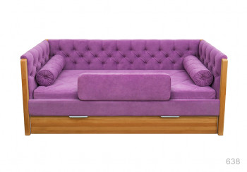 Кровать 180 серии Леди + ящик 32 Фиолетовый (мягкий бортик/подушка валик) в Мотыгино - motygino.mebel54.com | фото