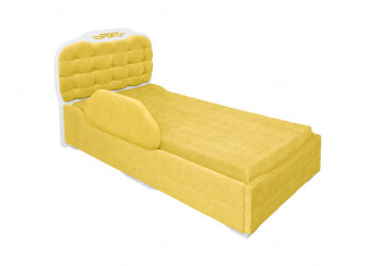 Кровать 190 Атлет Lux 74 Жёлтый (мягкий бортик) в Мотыгино - motygino.mebel54.com | фото