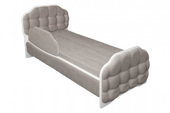 Кровать 190 Атлет Lux 96 Серый (мягкий бортик) в Мотыгино - motygino.mebel54.com | фото