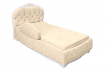 Кровать 190 Гармония Lux 02 Бежевый (мягкий бортик) в Мотыгино - motygino.mebel54.com | фото