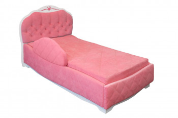 Кровать 190 Гармония Lux 36 Розовый (мягкий бортик) в Мотыгино - motygino.mebel54.com | фото