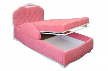 Кровать 190 Гармония Lux 67 Светло-фиолетовый (мягкий бортик) в Мотыгино - motygino.mebel54.com | фото
