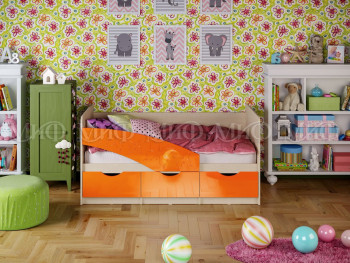 Кровать Бабочки 1,6м (Оранжевый металлик) в Мотыгино - motygino.mebel54.com | фото
