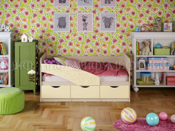 Кровать Бабочки 1,6м (Ваниль матовый) в Мотыгино - motygino.mebel54.com | фото