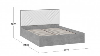 Кровать без ПМ «Хилтон» Тип 1 Ателье светлый/Белый в Мотыгино - motygino.mebel54.com | фото