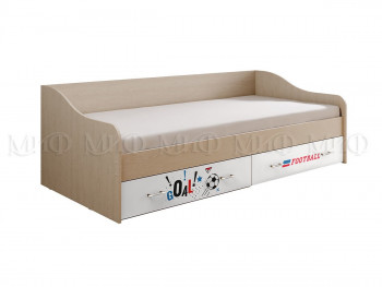 Кровать Boy Вега 0,9 м (Дуб беленый/Белый глянец/фотопечать) в Мотыгино - motygino.mebel54.com | фото