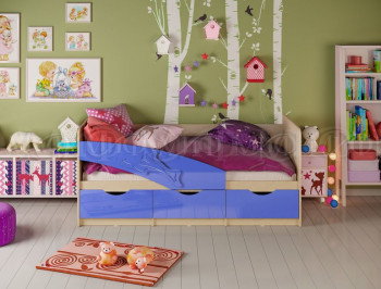Кровать детская 1,6м Дельфин (Синий металлик) в Мотыгино - motygino.mebel54.com | фото