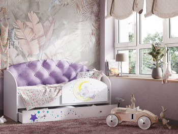 Кровать детская Звездочка Белый/Фиолетовый в Мотыгино - motygino.mebel54.com | фото