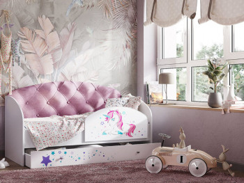 Кровать детская Звездочка Белый/Розовый в Мотыгино - motygino.mebel54.com | фото