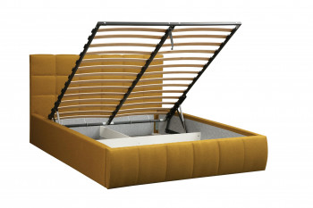 Кровать "Диана" ш. 1400 (Н=1010мм) (жаккард горчица) в Мотыгино - motygino.mebel54.com | фото