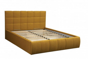 Кровать "Диана" ш. 1400 (Н=1010мм) (жаккард горчица) в Мотыгино - motygino.mebel54.com | фото