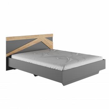 Кровать двухспальная 1,6м Теодора (графит/дуб крафт золотой) в Мотыгино - motygino.mebel54.com | фото